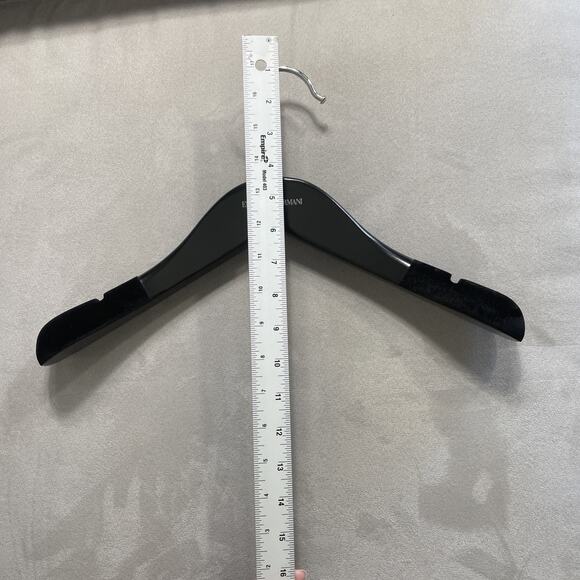 EMPORIO ARMANI Logo Black Wood Hanger For Suit, Shirts or Jackets Lot Of 3 - Picture 7 of 8